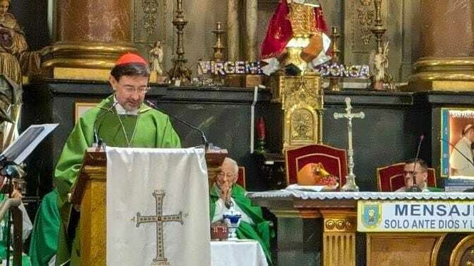 Cobo, durante su homilía en la iglesia de san Antón
