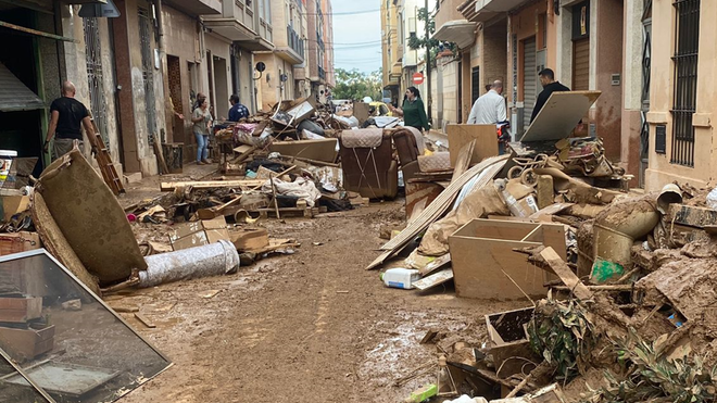 Destrozos de la dana en Carcaixent (Valencia)