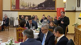 Cobo, durante el desayuno