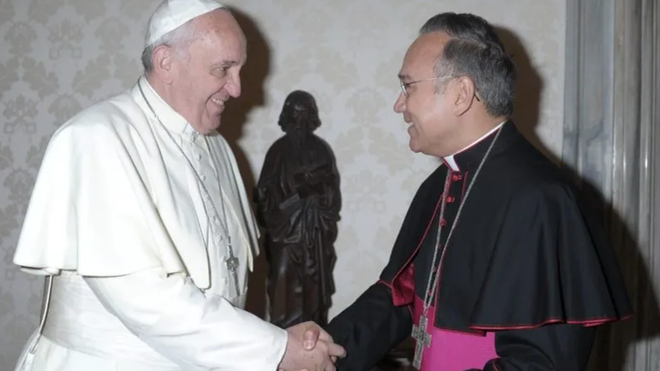Francisco y monseñor Peña Parra