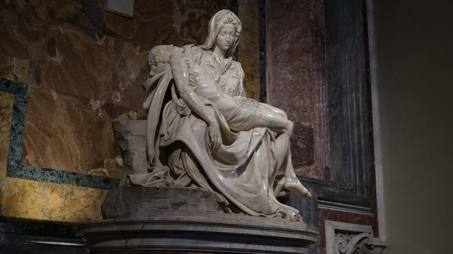 La 'Piedad' de Miguel Ángel. Basílica de San Pedro. Roma