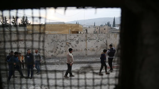 Zona afectada por los enfrentamientos cerca de Alepo