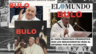 Montaje con bulos sobre el Papa