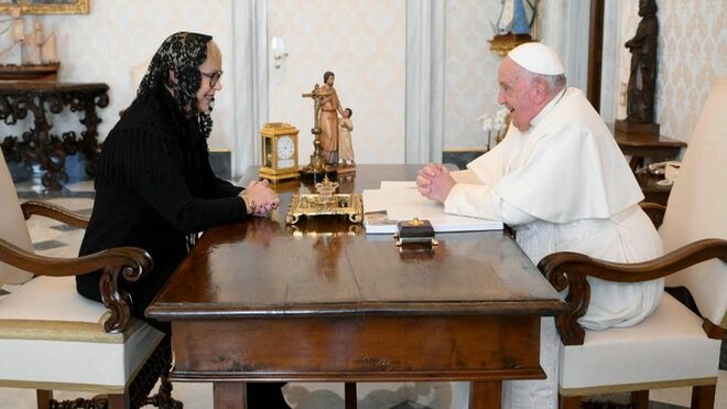 El Papa, con la presidenta de Eslovenia