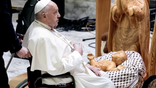 El Papa, ante el belén palestino