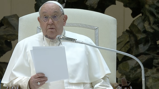 Francisco, durante su catequesis