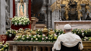 El Papa y la Virgen de Guadalupe