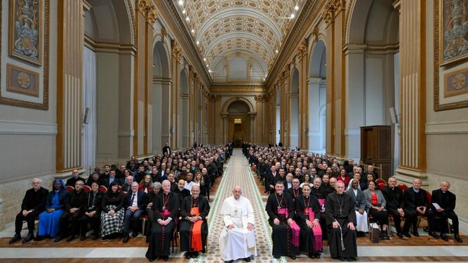 Los participantes en el Congreso, en audiencia con el Papa