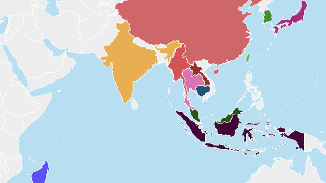 Los países donde se encuentra la Sociedad de Misiones Extranjeras de París