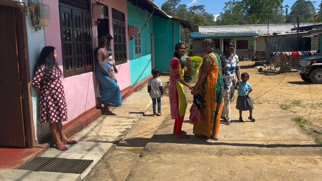 Un pueblo de la región de Hutton, Sri Lanka