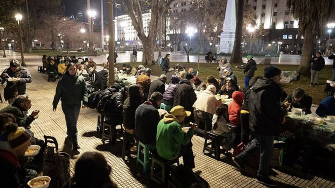 Navidad en la plaza de Mayo