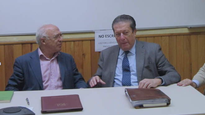 Mayor Zaragoza, con el autor, en un acto en Logroño