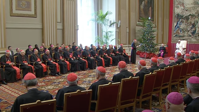 Francisco, en la recpeción de Navidad a la Curia vaticana