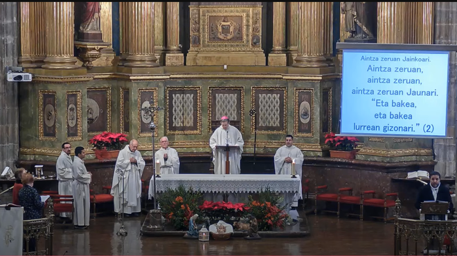Joseba Segura, en la primera misa del año
