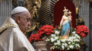 El Papa  y la Virgen de la Esperanza