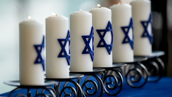 Velas en Madrid en el Día de recuerdo del Holocausto