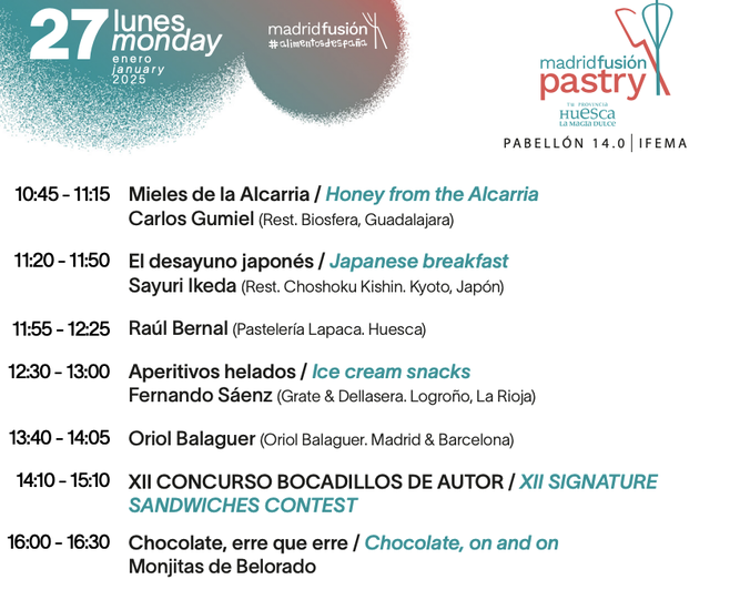 Programa de las monjas en Madrid Fusion