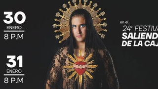 Cartel de la obra María Maricón, 24 edición del Festival Saliendo de la Caja de la PUCP