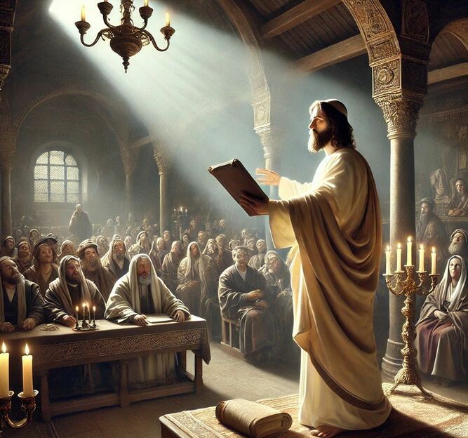 Jesús, en la sinagoga, según la IA
