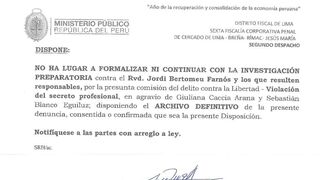 Archivo de la demanda contra Jordi Bertomeu