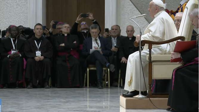 Francisco, en el encuentro con los periodistas para el Jubileo 2025