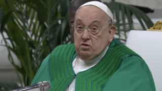 Francisco se dirige a los fieles durante su homilía