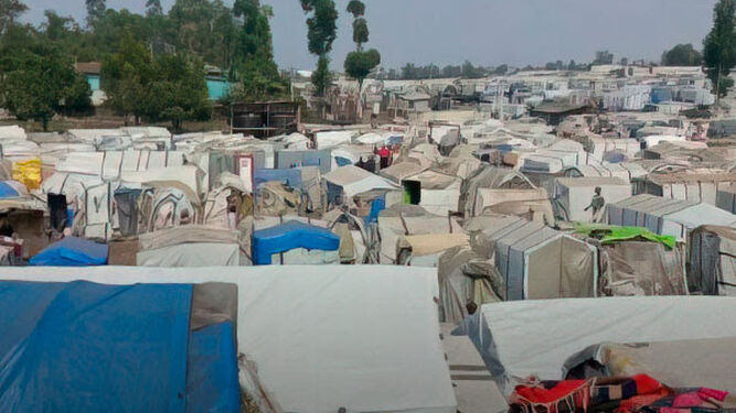 Campamento de refugiados en la misión salesiana