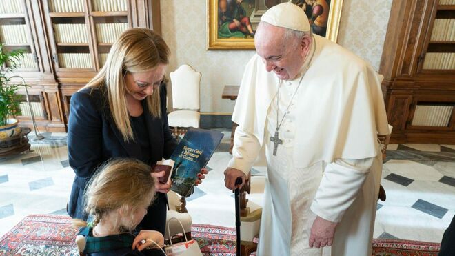 Meloni, en un reciente encuentro con el Papa