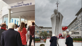 El padre Ángel y el padre Carlos, en el Gemelli