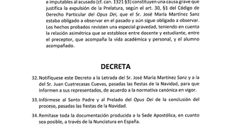 Decreto de Satué contra José María Martínez Sanz