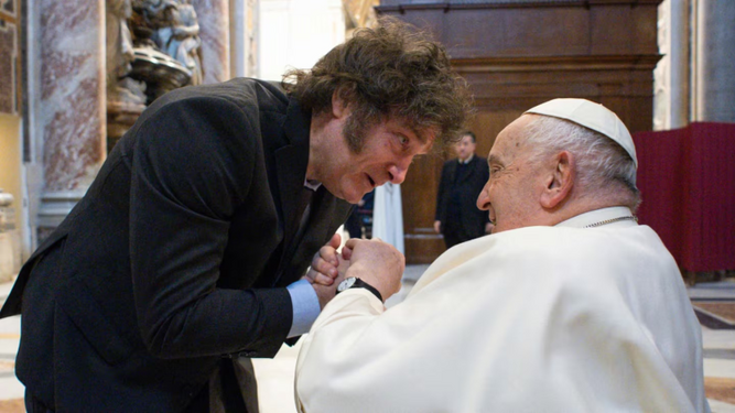 Javier Milei y el Papa Francisco en un encuentro