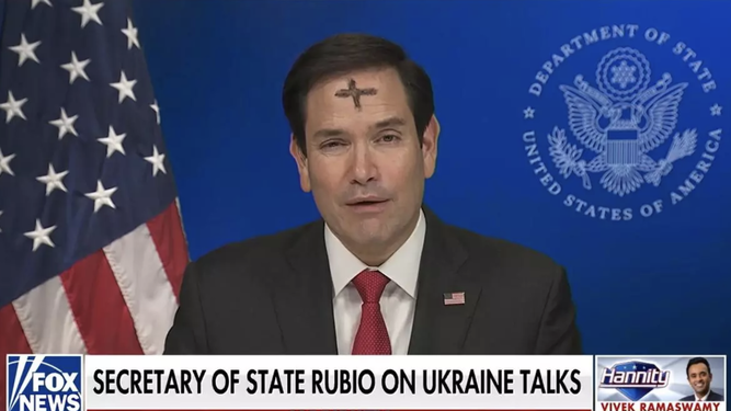 Marco Rubio, con la cruz en su frente impuesta el pasado Miércoles de Ceniza