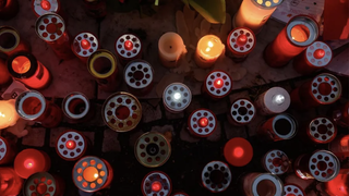 Velas a la entrada del Gemelli
