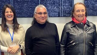 Alberto Embry, en el centro, durante el congreso de Teología de San Diego