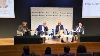 De izq a derecha, Jaime Flaquer, Francisco Alarcos, Taoufik Cheddadi El Harrak y Robert Stern