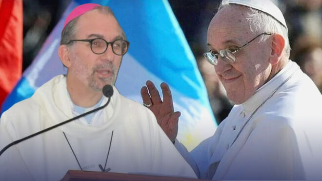 Monseñor Gustavo Carrara y el papa Francisco