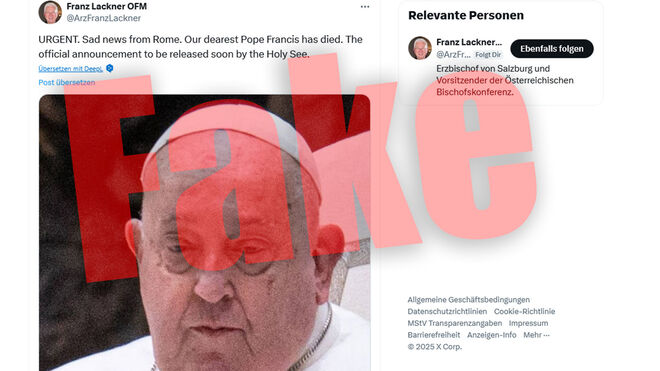 Pantallazo del 'X' sobre la muerte fake de Francisco