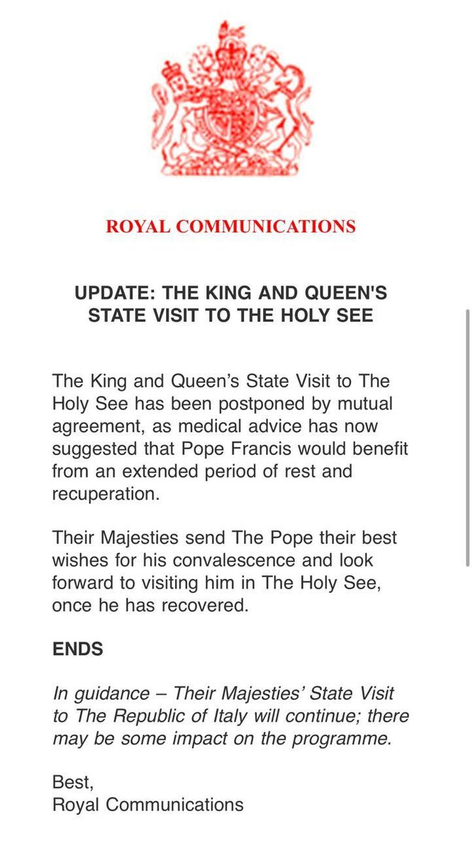 Comunicado de la Casa Real Británica