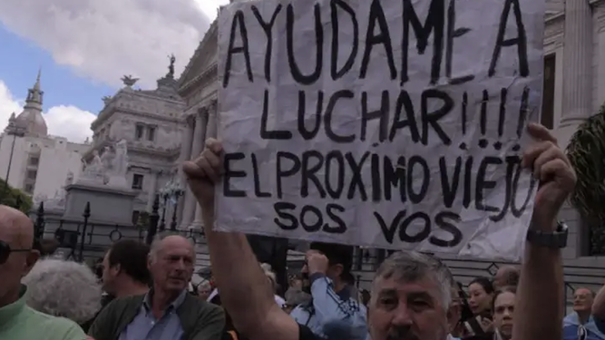 Manifestación de jubilados argentinos