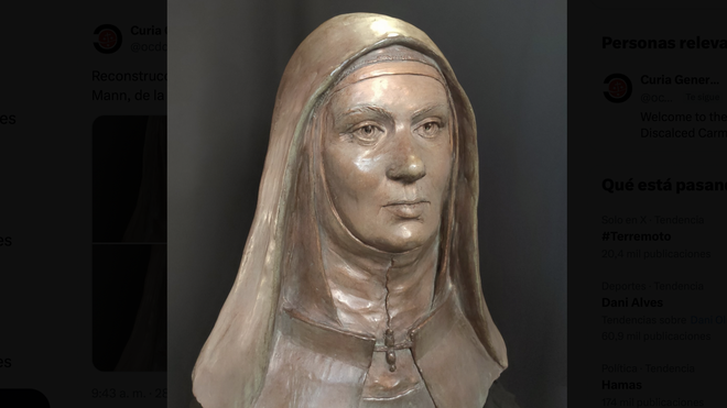 Representación facial del rostro de la Santa de Ávila