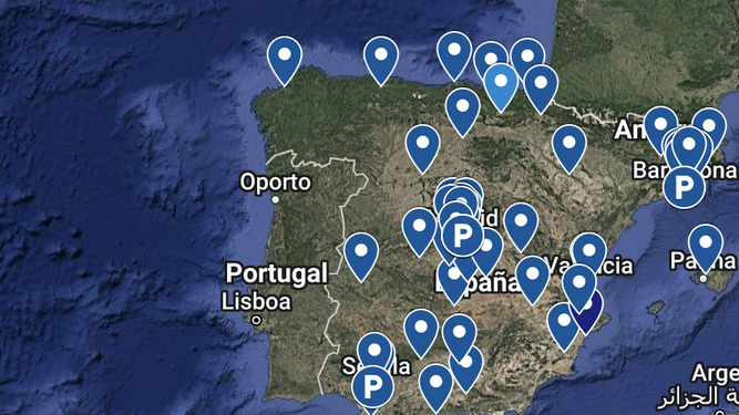 Mapa con los retiros Effetá que se han hecho en España