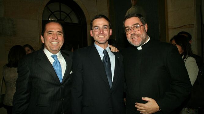 El P. Baertl con su secretario Alberto Hadad y el padre de este en Colombia