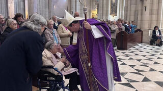 El obispo José Antonio Álvarez durante la celebración