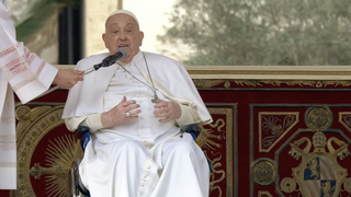 Francisco saluda a los fieles