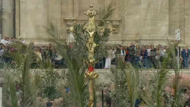 Procesión de las palmas y ramos de olivo en la plaza de San Pedro