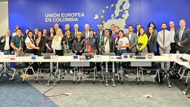 Embajador UE Gilles recibe Anyi e Indígenas el 28 marzo 2025