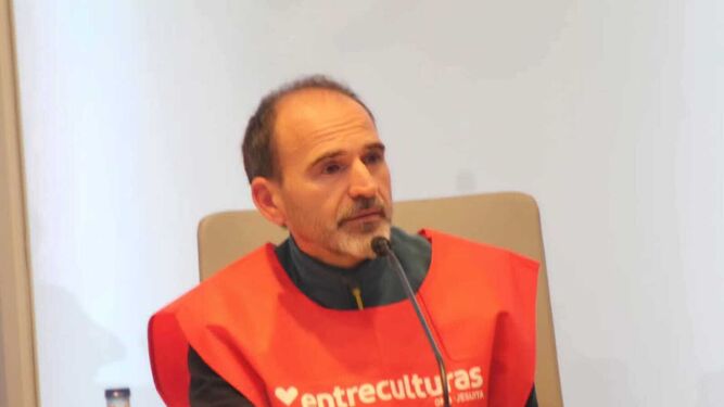 Àlvar Sánchez, durante una ponencia de Entreculturas (España)