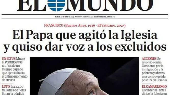 Portada de El Mundo