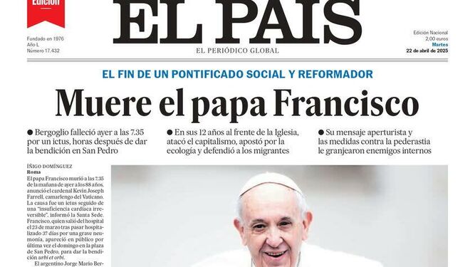 Portada de El País