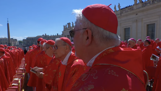 Cardenales en el funeral